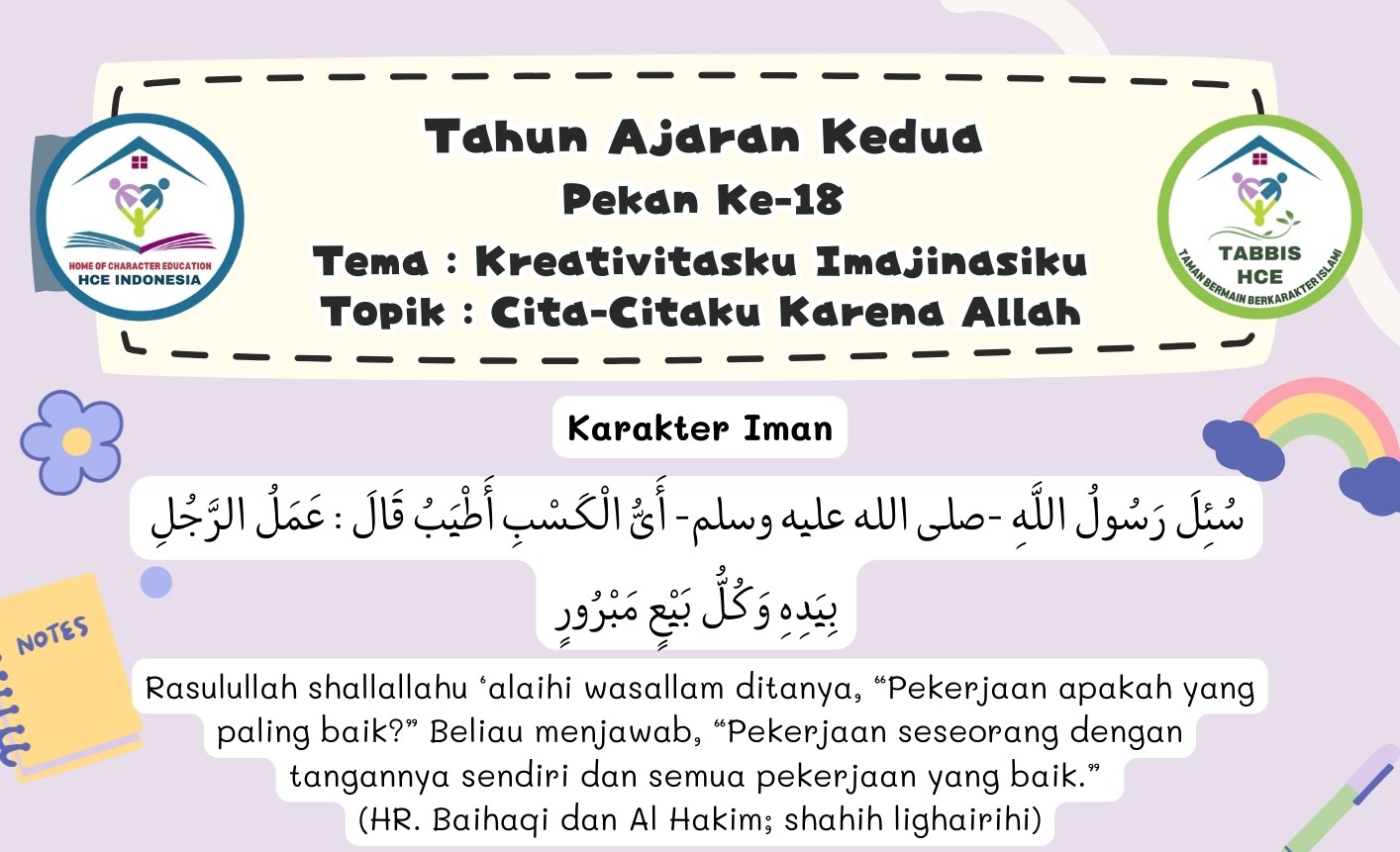 Terlindungi: IBBB Pekan 18 | Semester 3 – Cita-Citaku Karena Allah