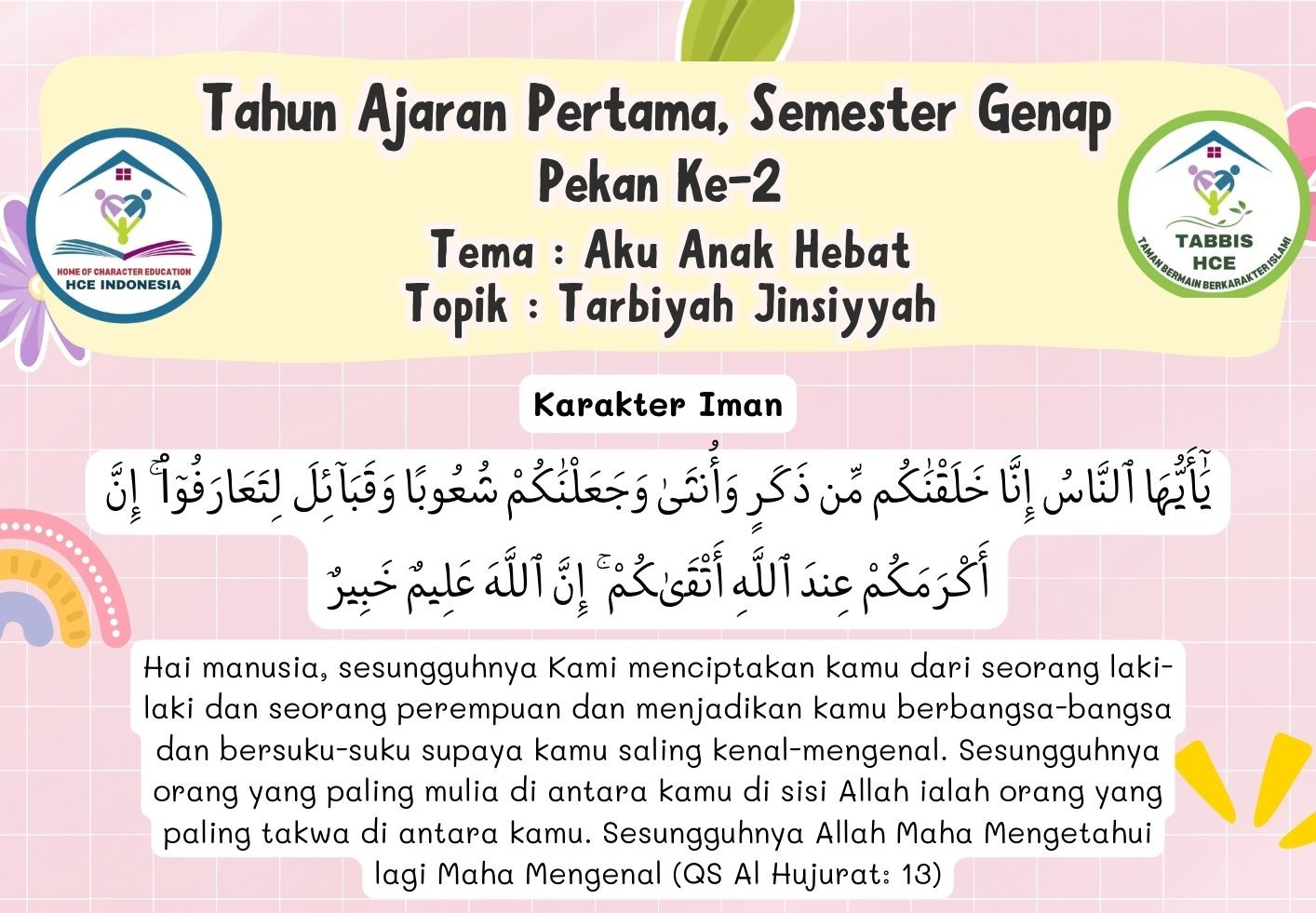 Terlindungi: IBBB Pekan 2 | Semester 2 – Tarbiyah Jinsiyah